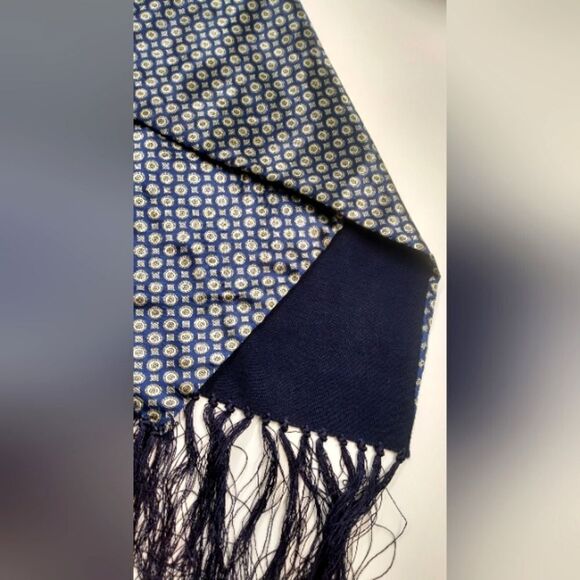 Satin Reversible Long Fringe Formal Scarf Men's - Picture 7 of 14